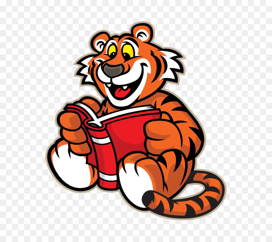  Tiger reading a book